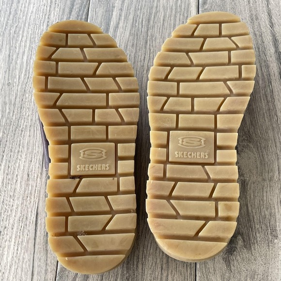 Skechers Jammers Sandals Women 11 Brown Leather Chunky Platform Slide Y2K Shoes - Picture 6 of 11